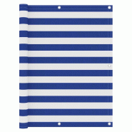 VidaXL Écran de balcon Blanc et bleu 120x600 cm Tissu Oxford Modèle Ombre Siesta - bleu 134923