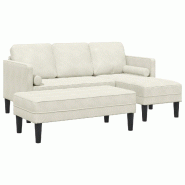 VidaXL Ensemble de Canapés avec coussin 2 pcs Crème Polyester Modèle Vega Office Métal - Matériau naturel 3329272