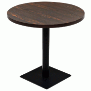VidaXL Table de bistro MDF et acier Rond 80 x 75 cm Frêne foncé  Modèle Zenith Bistro - 245610