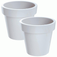 WellHome - Lot de 2 pots 6,7 L LOFLY Ø24,5 cm chacun, coloris blanc - blanc plastique PK4244