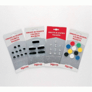 Aimants de fixation carrés noirs 12x12mm - SIGN - pour 3 feuilles - par 10