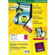 AVERY 350 étiquettes Laser rose enlevables, format 99,1 x 38,1 mm (25 feuilles A4 / cdt) - 3266550263112