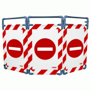Barrière d'intervention - 3 panneaux - 1000 / PVC / Interdiction