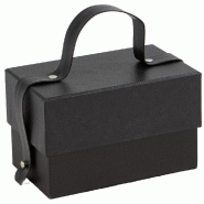 Boite carton poignée noir cuir Indispensable 14,5x9x9cm