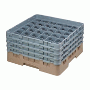 Cambro Panier à verres beige avec 36 compartiments hauteur de verre max 21,5cm. Ce panier à verres offre - 0099511601035