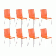 CLP Lot de 8 chaises en bois Pepe Orange - orange Bois manufacturé 152679409