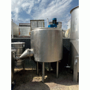 Cuve inox d'occasion 1 000 litres avec enveloppe, installation d'agitation et chauffage hermétique_80 - référence : c5184