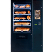 Distributeur automatique connecté pour pains et produits de viennoiseries avec 5 à 7 plateaux