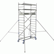 Échafaudage roulant aluminium cross 2 180 1 plancher hauteur de travail maxi 485 m