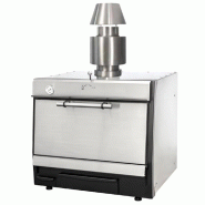 EURAST - Four à charbon de bois en acier inoxydable avec grille de 585 x 465 et coupe-flammes - 700x610x1100 mm - 5220105C - gris inox 5220105C