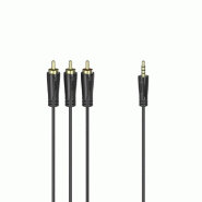 Hama 1,5m Câble de connexion 3,5mm Jack vers 3 RCA - 4047443434630