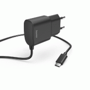 Hama Chargeur USB C 12W, câble 1m, compact, noir - 4047443489586