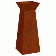 Helloshop26 - Jardinière à pilier extérieur design contemporain 40 x 40 x 101 cm durable en aluminium argent 02_0052422 - aluminium 3000237409673
