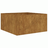Helloshop26 - Jardinière bac lit surélevé plantes fleurs terrasse jardin 80 x 80 x 40 cm acier corten marron 02_0037907 - marron métal 3000213992441
