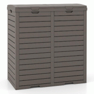 Helloshop26 - Poubelle d'extérieur 77 x 40 x 86 cm double seau pratique et étanche design contemporain en PP marron 20_0017844 - marron 3000232095857