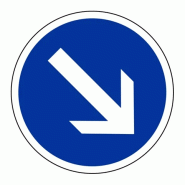 Panneau B21a1 - Contournement obligatoire