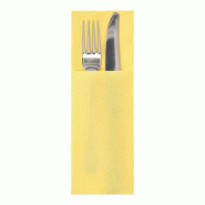 Papstar 400 Pochettes à couverts Servettes "DAILY Collection" 48 cm x 30 cm jaune avec pli pour couverts - jaune papier 37047