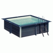 Piscine milly hors sol carré 10m² - composite pvc/chanvre - structure acier