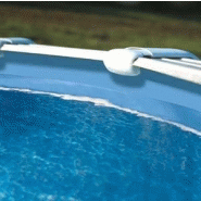 Piscine ovale acier 7,44m x 3,99m x h: 1,32m - filtration à sable - renforts apparents