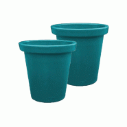 PLAST'UP ROTOMOULAGE Pot de fleurs rond xxl delight 420l- lot de 2 - BUTTERFLYGREEN - bleu 0637962082883