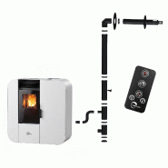 Poêle à granulés Etanche Slim Astral 13,8 kW Blanc Sannover + Kit d’installation - blanc GRPL26010138WSA_kitV
