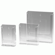 Porte brochure mural - Format A4 ou A5 - Transparent - Lot de 5 pièces - Capacité 1 niveau Porte brochure mural - Format A4 ou A5 - Transparent - Lot de 5 pièces - Capacité 1 niveau