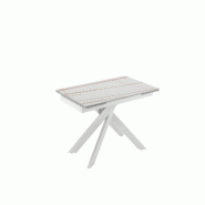 Stones Tabouret moderne Alex avec vérin à gaz, assise ergonomique en tissu beige facile à nettoyer et structure en métal noir - Gamme Alex - blanc