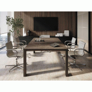 Table de réunion HPL effet marbre Ono - structure en aluminium - design minimaliste et solide