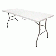 TheHomeWeeks Table pliante à usage public 240 x 75 x 74 cm – Plateau portable en PEHD 4 cm The HomeWeeks - blanc plastique 8437027003004 TheHomeWeeks Table pliante à usage public 240 x 75 x 74 cm – Plateau portable en PEHD 4 cm The HomeWeeks - blanc plastique 8437027003004