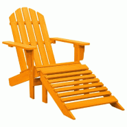 VidaXL Chaise De Jardin Adirondack Avec Pouf Bois De Sapin Orange - orange 315868