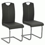 VidaXL Chaises à manger cantilever lot de 2 gris similicuir Modèle Sérénité Élite - 246191