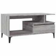 VidaXL Table basse Sonoma gris 90x49x45 cm Bois d'ingénierie Modèle Balcon Altair Prime Plus - 819626