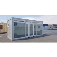 Bâtiment modulaire - bulle de vente 20 pieds avec baies vitrées, climatisation et convecteur électrique_1