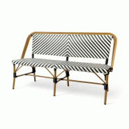 Bistromania Banquette de terrasse RIVOLI - Tressage noir et blanc - EA176