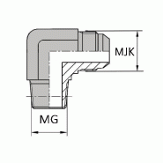 Coude 90° mâle gaz conique x mâle JIS Toyota® - WCMCOMTO90404 - 1/4 inch 13.15 mm