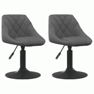 Décoshop26 - Lot de 2 chaises de salle à manger pivotantes en velours gris foncé et cadre en acier noir DEC025192 - gris acier 3000255119608 Décoshop26 - Lot de 2 chaises de salle à manger pivotantes en velours gris foncé et cadre en acier noir DEC025192 - gris acier 3000255119608