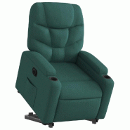 Fauteuil inclinable électrique vert foncé tissu Modèle Gornelis - 8721012171145