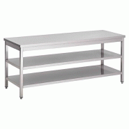 Gastro-Inox Table de travail en inox avec double fond 800x700x880mm - 7445908527557