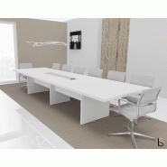 Grande table de réunion rectangulaire TAK - Mobel Linea. - Oui, Blanc, 400_0