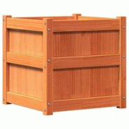 Helloshop26 - Jardinière bac lit surélevé plantes fleurs terrasse jardin cire 50 x 50 x 50 cm bois de pin massif marron 02_0038463 - 3000217681686