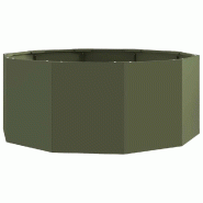 Helloshop26 - Jardinière ronde extérieure moderne 90 x 90 x 35 cm pratique durable finition chic en acier vert olive 02_0052974 - vert acier 3000237