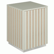 Podium 1 porte push-pull Vertigo T03 MDF naturel et blanc mat 45x45x60cm