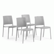 RATTATAN Set 4 Chaises Empilables en Polypropylène avec fibre de verre pour Jardin ou intérieur, hydrofuges et résistantes, design moderne - MARIA RATTATAN Set 4 Chaises Empilables en Polypropylène avec fibre de verre pour Jardin ou intérieur, hydrofuges et résistantes, design moderne - MARIA