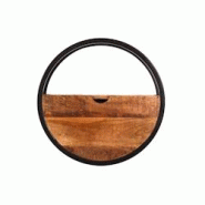 SIT Möbel Étagère murale | Ronde | 1 tiroir | Bois de manguier naturel | Structure en métal noir | L 50 x P 20 x H 50 cm - multicolore multi-maté SIT Möbel Étagère murale | Ronde | 1 tiroir | Bois de manguier naturel | Structure en métal noir | L 50 x P 20 x H 50 cm - multicolore multi-maté