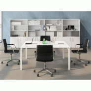 Table de réunion carrée en bois blanc pas cher Table de réunion carrée en bois blanc pas cher