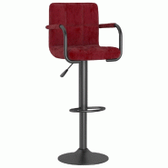 Tabouret de bar Rouge bordeaux Velours Modèle Aero Panorama Signature - 334654