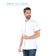 Veste de cuisine homme manches courtes - coton et polyester - 2 poches - MARCO REMI CONFECTION - Ref: R-4941_0