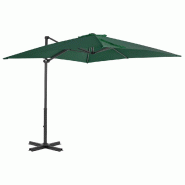 VidaXL Parasol de jardin en porte-à-faux et poteau en aluminium vert Modèle Zéphyr Signature Plus - vert 44617