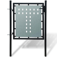 Vidaxl portail simple de clôture noir 100x150 cm 141685