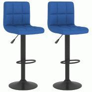 VidaXL Tabourets De Bar Lot De 2 Bleu Tissu - bleu 334286